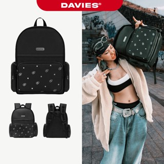 Balo đi học nữ nam màu đen họa tiết DAVIES  local brand Davies Special Backpack| D-P48