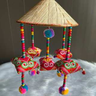 Dây nón chuông gió treo thú nhồi bông trang trí nhà cửa