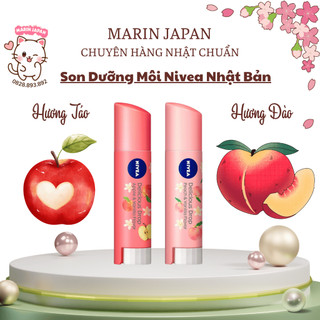 Son dưỡng môi hồng Nivea Flavor lip hương đào và táo Nhật Bản Cheap Moment 3.5g