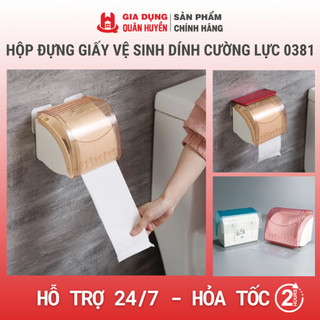 Hộp đựng giấy vệ sinh dính cường lực siêu chắc 0381 I Hộp đựng giấy tiện lợi