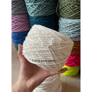 1kg dây thừng thắt macrame kem size 2mm (video và ảnh thật)