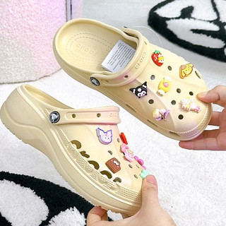 [TẶNG VỚ + 10 jitbitz 3D] Dép Sục Quai Ngang Cross Bít Đầu Nam Nữ Đế Cao 5 cm BẢNG VIỆT ÊM NHẸ