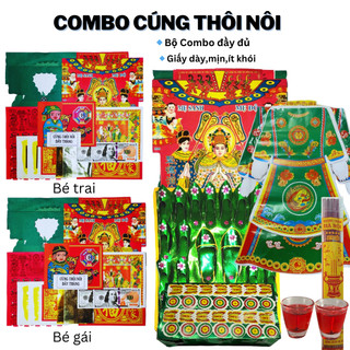Bộ giấy cúng THÔI NÔI [Combo đầy đủ Hàng đẹp] Bé Trai,Bé Gái kèm Nến,Nhang,Văn khấn đầy đủ🙏