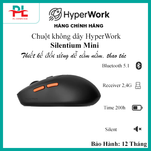 Chuột không dây CTH HyperWork Silentium MS01-kết nối bluetooth/2.4G (USB-A/USB-C)-Hàng Chính Hãng | BigBuy360 - bigbuy360.vn