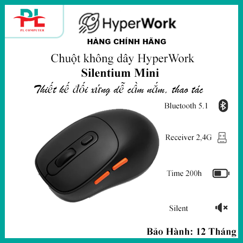 Chuột không dây CTH HyperWork Silentium MS01-kết nối bluetooth/2.4G (USB-A/USB-C)-Hàng Chính Hãng | BigBuy360 - bigbuy360.vn