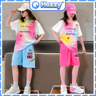 Bộ thể thao bóng rổ bé gái Hozzy size đại 20-55kg, hàng QC cao cấp chất thông hơi mềm mát