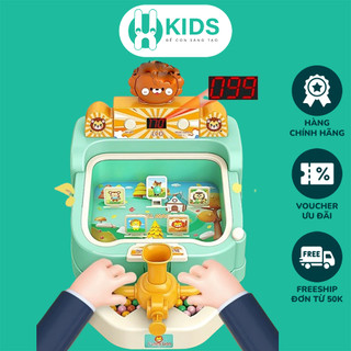 Đồ chơi bắn bóng hứng bi mô hình sư tử thỏ hồng X KIDS cỡ lớn có bảng tính điểm LCD mô hình có đèn nhạc vui nhộn cho bé