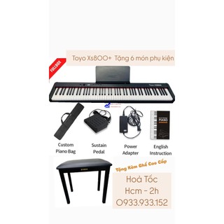 Đàn piano điện toyo xs800 - 88 phím nặng+ kết nối bluetooth+kèm chân gỗ+tai phone+ ghế piano cao cấp