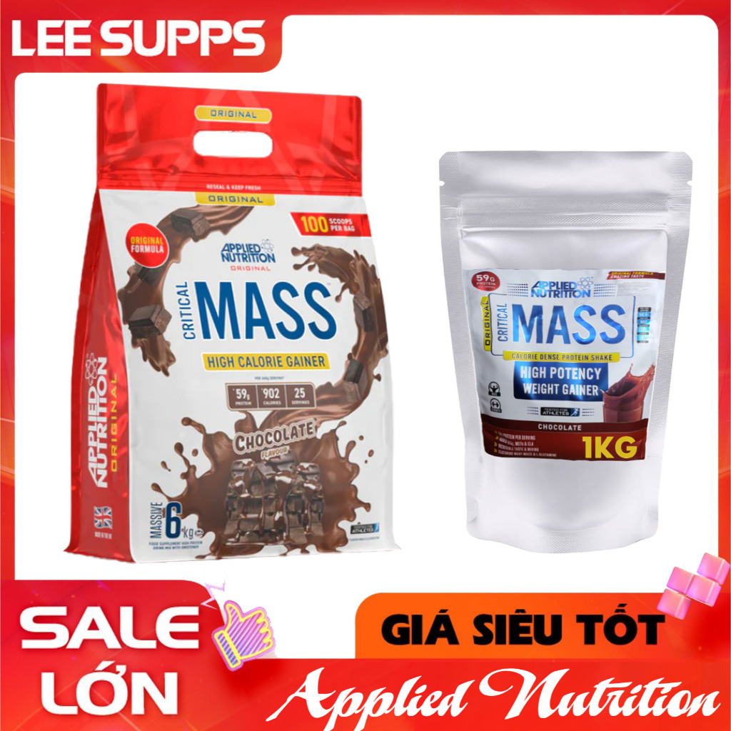 Sữa tăng cân CRITICAL Original MASS 1KG Applied Nutrition - Sữa tăng cân tăng cơ