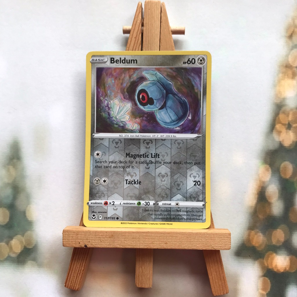 Thẻ hình Pokemon Beldum 117/195 - Lá bài lẻ Sword & Shield: Silver Tempest Reverse Reverse Holo tiến
