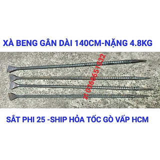 XÀ BENG SẮT GÂN-LỤC LĂNG  DÀI 140cm NẶNG 4.8kg PHI 25-2 ĐẦU NHỌN VÀ DẸP SHIP HOẢ TỐC GÒ VẤP HCM