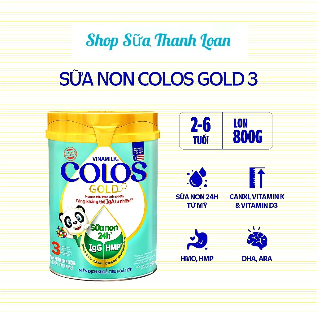 [HSD T5-2025] Sữa Bột Vinamilk ColosGold 3 800g (cho trẻ từ 2 - 6 tuổi)