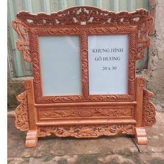 Khung ảnh thờ,khung hình thờ đôi gỗ hương 30x40 CM mẫu vip