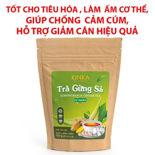Trà Gừng Sả Túi Lọc 120g - Giúp Giảm Cân Hiệu Quả  - Làm ấm cơ thể, chống cảm cúm