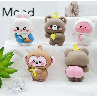 Móc Khóa Thú Hở Mông Kèm Dây Cute