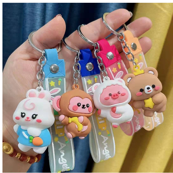 Móc Khóa Thú Hở Mông Kèm Dây Cute