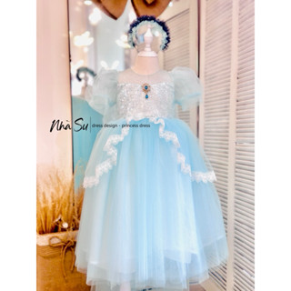 Váy công chúa Elsa cho bé gái NS 137, đầm Elsa cho bé gái hoá tráng thành công chúa