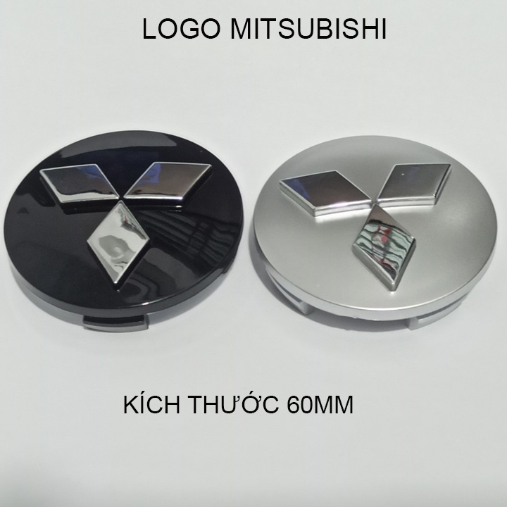 Ốp chụp mâm cho xe Mitsubishi mẫu logo mới, Logo xe Mitsubishi ốp mâm (Lazang) (đường kính 60mm). Ch