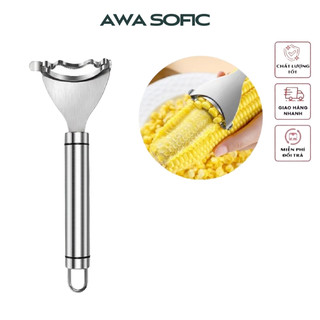 Dụng cụ tuốt Ngô thành hạt tiện lợi - Dao bào bắp, tách hạt ngô, bắp inox 2 lớp 304