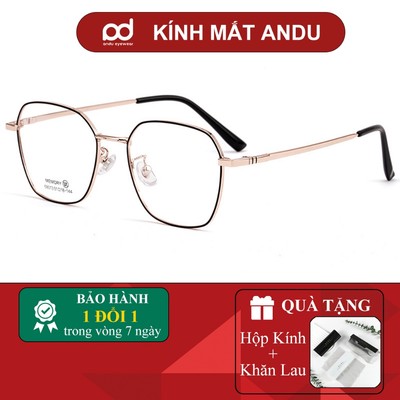 Gọng kính cận thời trang nam nữ ANDU EYEWEAR dáng vuông chống tia UV chất liệu TITAN cao cấp 68AD013