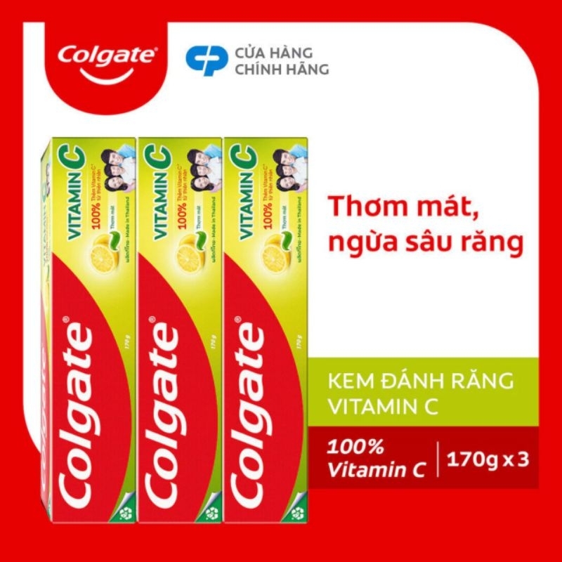 Kem đánh răng Colgate vitamin C (3 cây x170g)