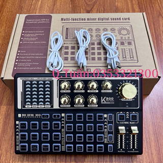 Sound Card K300 Pro max bản 2024 Mới Nhất,Hiện Đại,Âm Thanh Chuẩn Thu Âm Kèm Dây livestream lấy nhạc, bh 1 năm