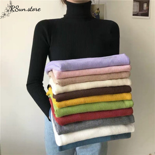 Áo len tăm cổ lọ RSun, Áo len cao cổ giữ nhiệt nhiều màu cho nữ 106