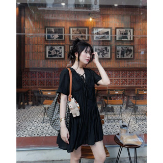 Váy tơ thắt nơ thiết kế Helen