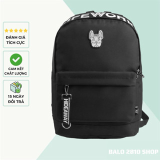 Balo Thời Trang Nam Nữ LW HIDEAWAY NEW 2024 Balo Màu Đen Đơn Giản Đi Học Đi Chơi Đơn Giản Chất Liệu Vải Polyester