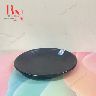 Đĩa Nhựa Melamine Đen Nhám 22cm