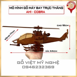 Mô Hình Máy Bay Gỗ Trực Thăng AH1 - Cobra - Gỗ Căm Xe - mô hinh gỗ trang trí