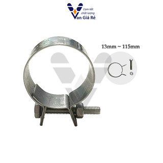 Cổ dê bù lon inox 304 13mm - 115mm, cổ dê đai siết, cổ dê siết ốc, cổ dê bulong
