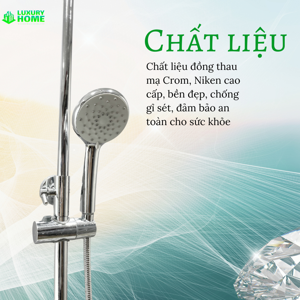 Sen Tắm Đứng Lion L03 - Đồng Thau Mạ Crom Cao Cấp - Giá Rẻ - Bảo Hành 3 Năm