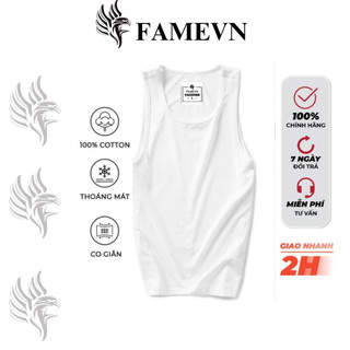 Áo ba lỗ nam FAMEVN - FC01 chất liệu vải cotton bề mặt vải mềm, mịn, mát,không nhăn, không bai