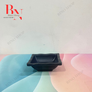 Chén Nước Chấm Vuông Melamine Màu Đen– Fataco