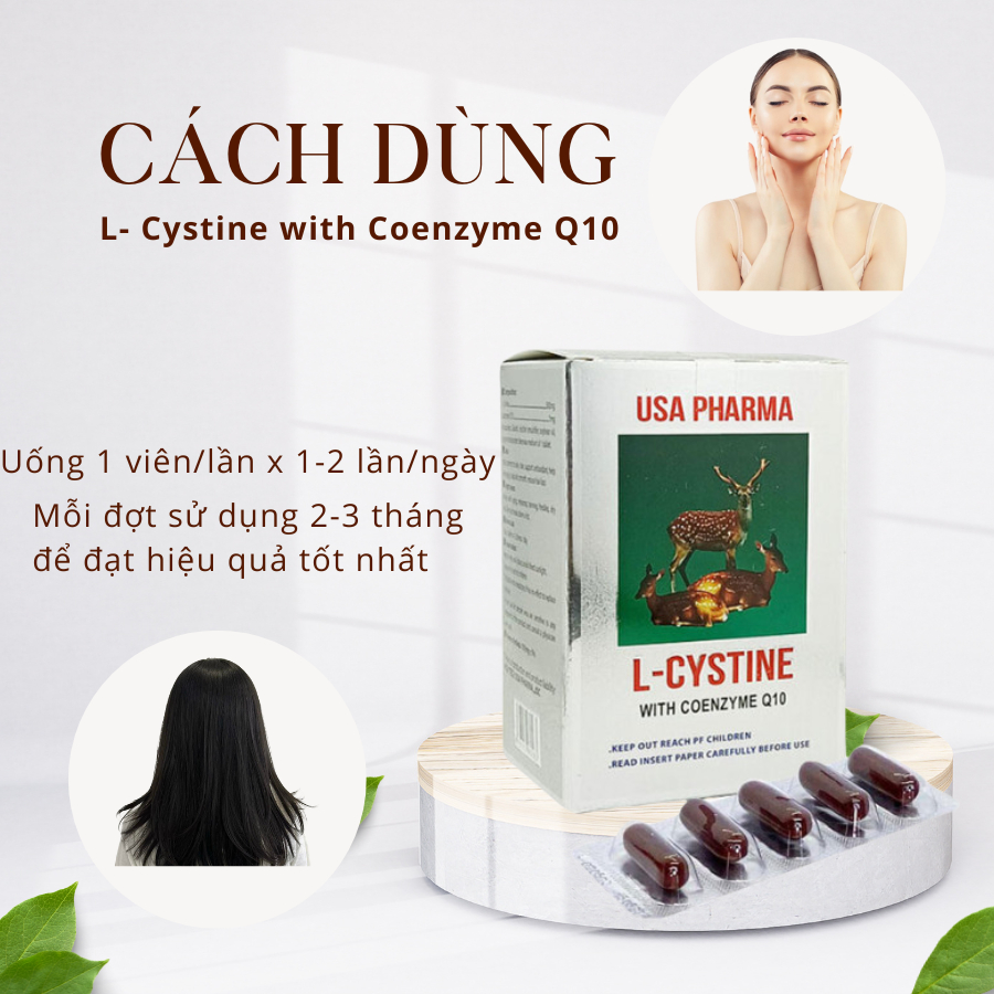 Combo Lcystine 500mg và DHC Vitamin C Hỗ Trợ Trắng Da , Giảm Mụn , Giúp Tóc Chắc Khỏe  Bổ Sung Vitamin C, Coenzym Q10