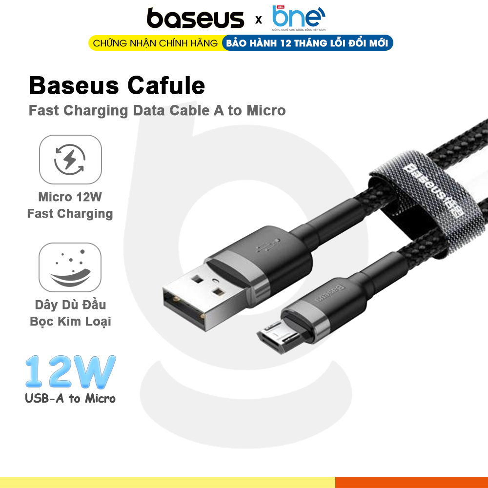 Cáp sạc Baseus Micro Fast Charging USB Cable For Phones 1M 2M 3M Micro USB Charger Data Cable