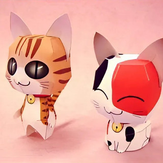 [DIY] KIT Mô hình giấy mèo dễ thương - Kích thước lớn - Trang trí bàn học [Papercraft]