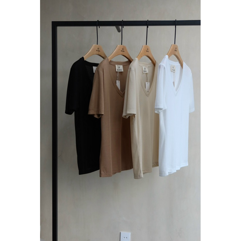 Áo cổ tim tay ngắn baáic + chouchou
