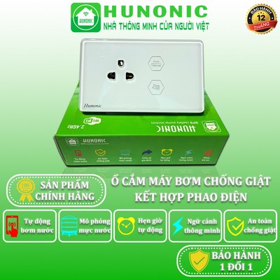 Ổ Cắm Chống Giật Máy Bơm An Toàn Hunonic SPS, Ổ Cắm Máy Bơm Nước Kết Hợp Phao Điện - HNSKSPS