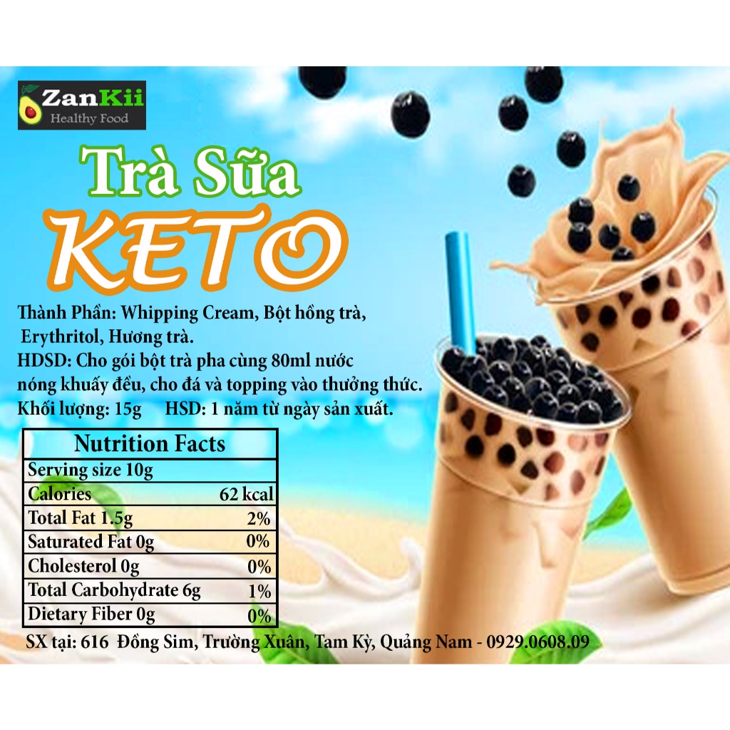 Trà Sữa Keto PQ FOODS Mix Erythritol HEALTHY, EAT CLEAN, LOWCARB, KETO,