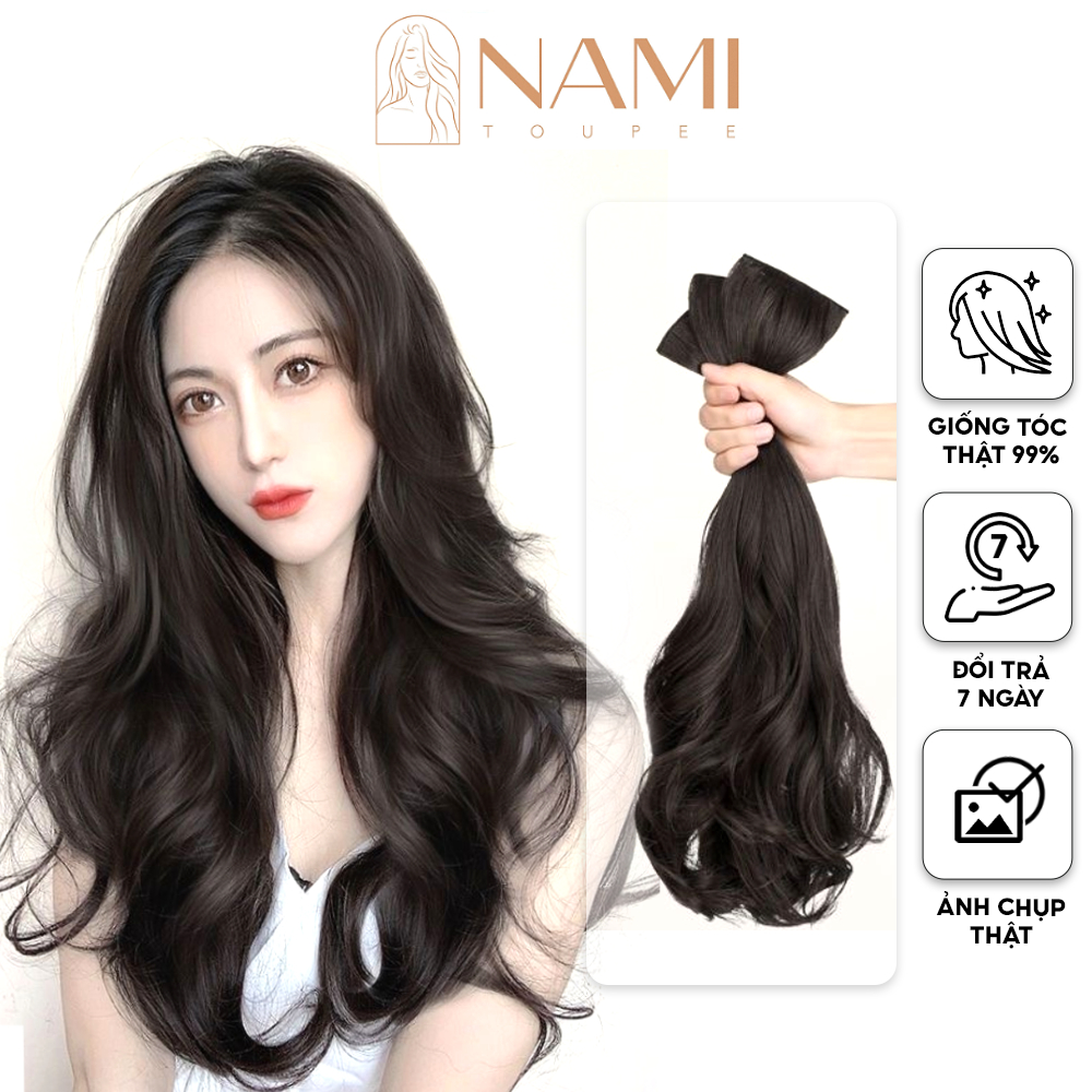 (Set 3 Mảnh) Tóc Giả Kẹp Dải Xoăn, Tóc Xoăn Tỉa Tầng NAMI-05
