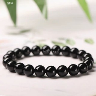 Vòng tay nam nữ, vòng tay chuỗi hạt đá đen 8mm và 10mm thời trang
