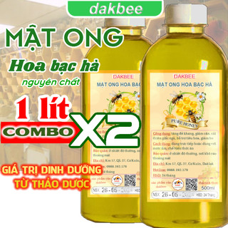 Mật ong hoa bạc hà Hà Giang nguyên chất tăng cường sức khỏe, sức đề kháng (chai suông) - dakbee