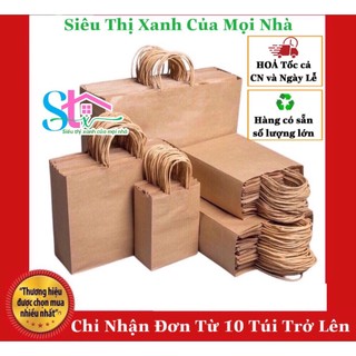 Túi giấy kraft có quai cao cấp nhật bản, Túi giấy xi măng bảo vệ môi trường, túi kraft đựng quà tặng