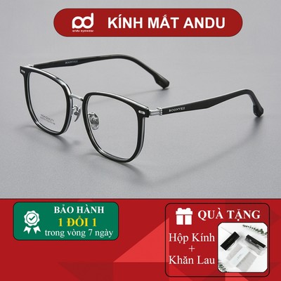 Gọng kính cận thời trang nam nữ ANDU EYEWEAR dáng vuông chống tia UV chất liệu TITAN cao cấp 51AD012
