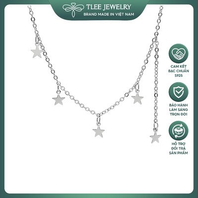 Lắc chân bạc nữ TLEE, vòng chân sao trơn basic TLEE JEWELRY LC0114