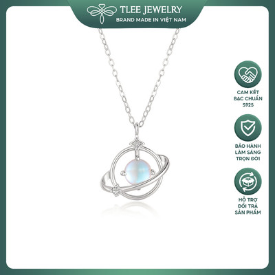 Dây chuyền bạc nữ TLEE mặt galaxy gắn đá moonstone  màu sắc lấp lánh TLEE JEWELRY D0276
