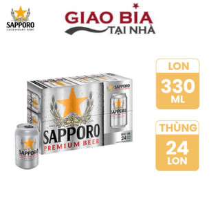 Thùng 24 lon bia Sapporo Premium