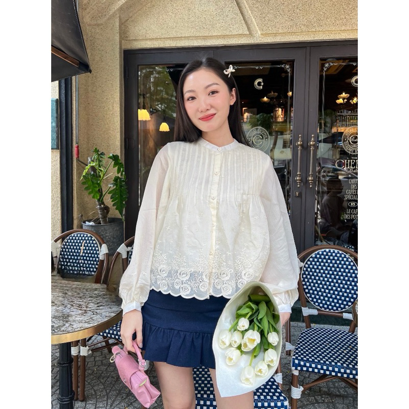 Áo kiểu sơ mi voan 2 lớp Kidostudiowear